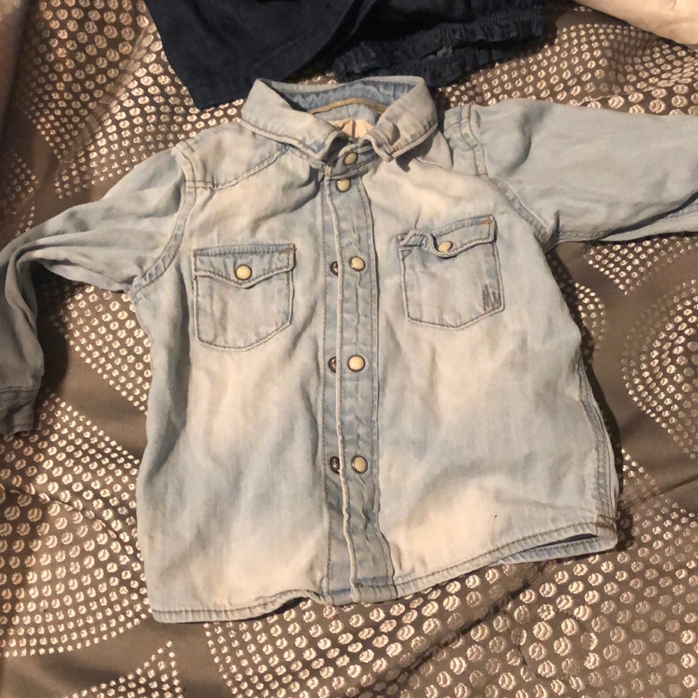 Light jean button up shirt